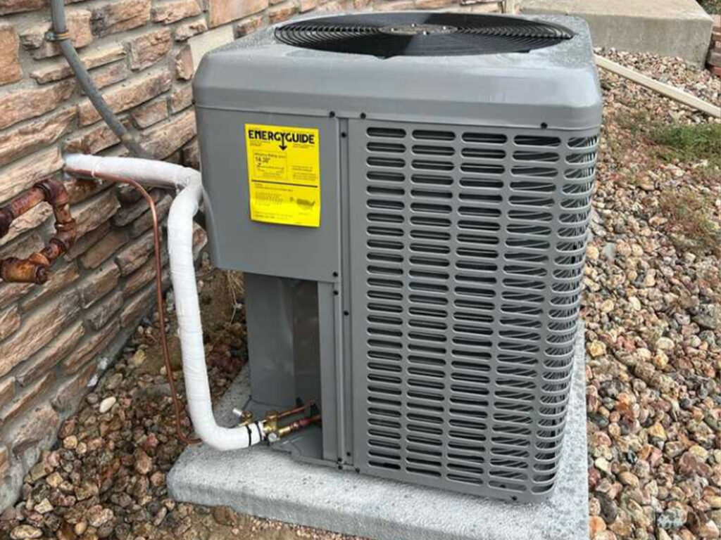 Air conditioning unit outside of a Colorado home